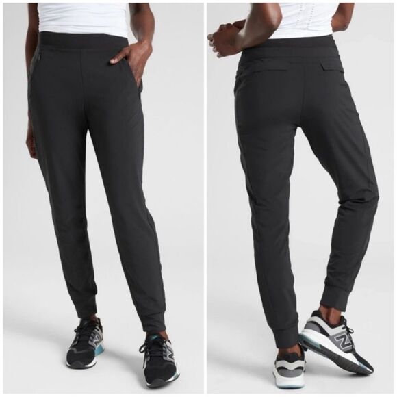 ATHLETA Lined Soho Lined Jogger Pants Black Size 8 Tall - Picture 1 of 14